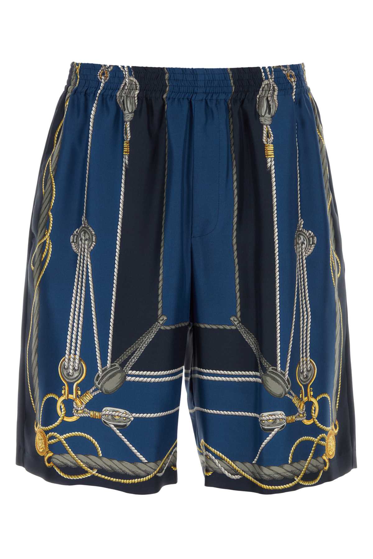 VERSACE Printed Silk Bermuda Shorts for Men