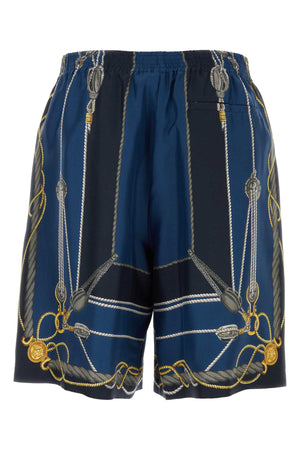 VERSACE Printed Silk Bermuda Shorts for Men