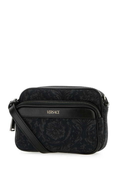 VERSACE Mini Embroidered Fabric Crossbody Handbag