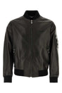 VERSACE Classic Black Leather Bomber Jacket