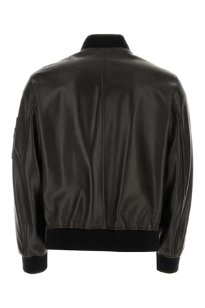 VERSACE Classic Black Leather Bomber Jacket