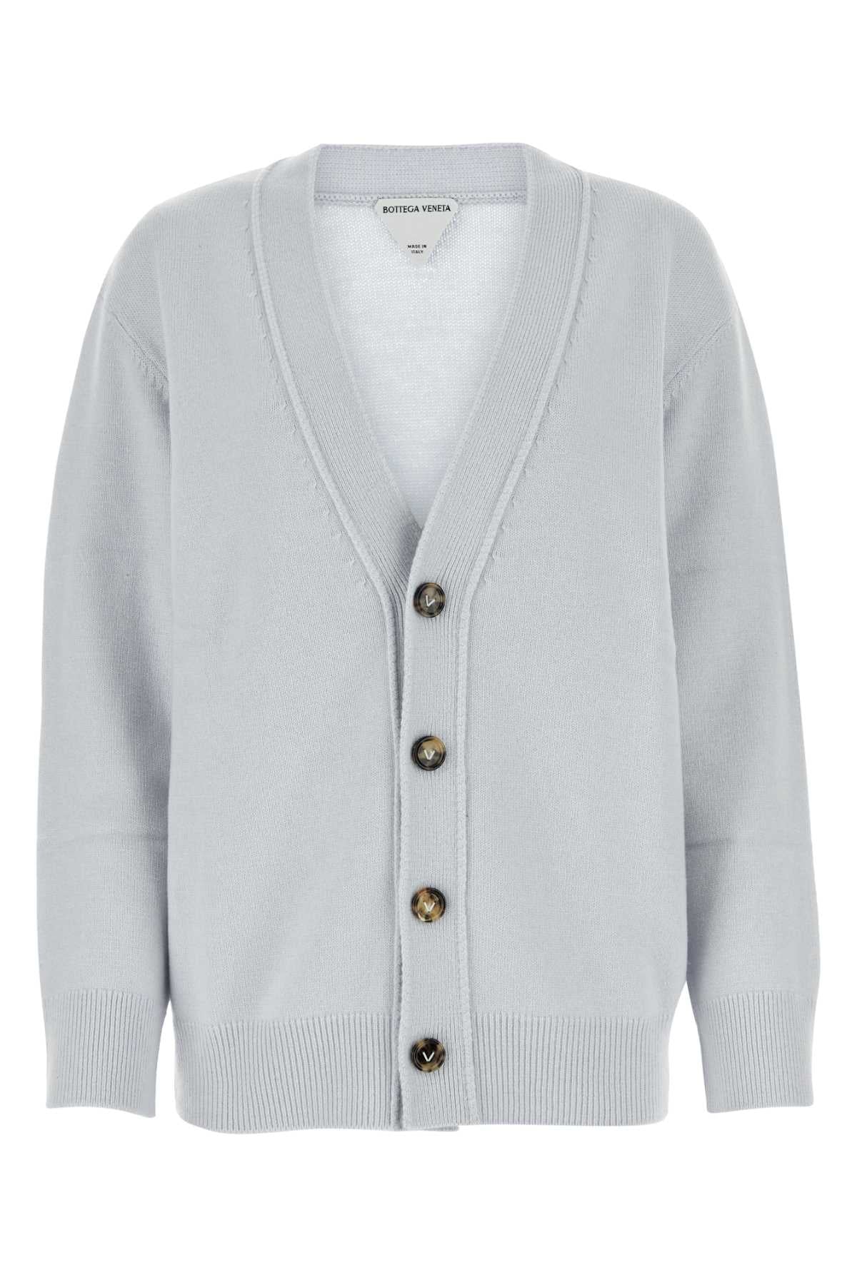 BOTTEGA VENETA Powder Blue Stretch Cashmere Blend Cardigan for Women