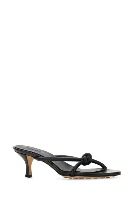 BOTTEGA VENETA Elegant Black Nappa Leather Blink Flat Sandals - 5 cm Heel