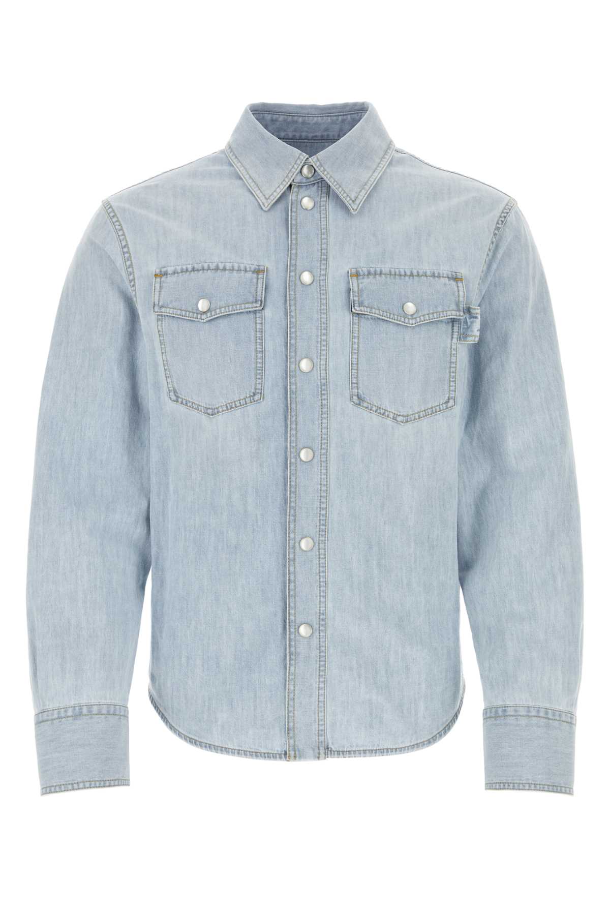 BOTTEGA VENETA Classic Light-Blue Denim Shirt for Men