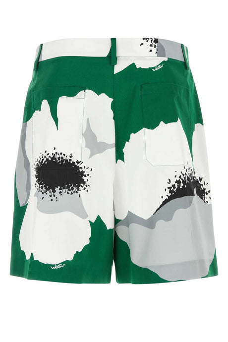 VALENTINO GARAVANI Floral Print Cotton Bermuda Shorts for Men