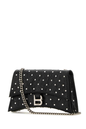 BALENCIAGA Mini Black Leather Crush XS Shoulder Handbag