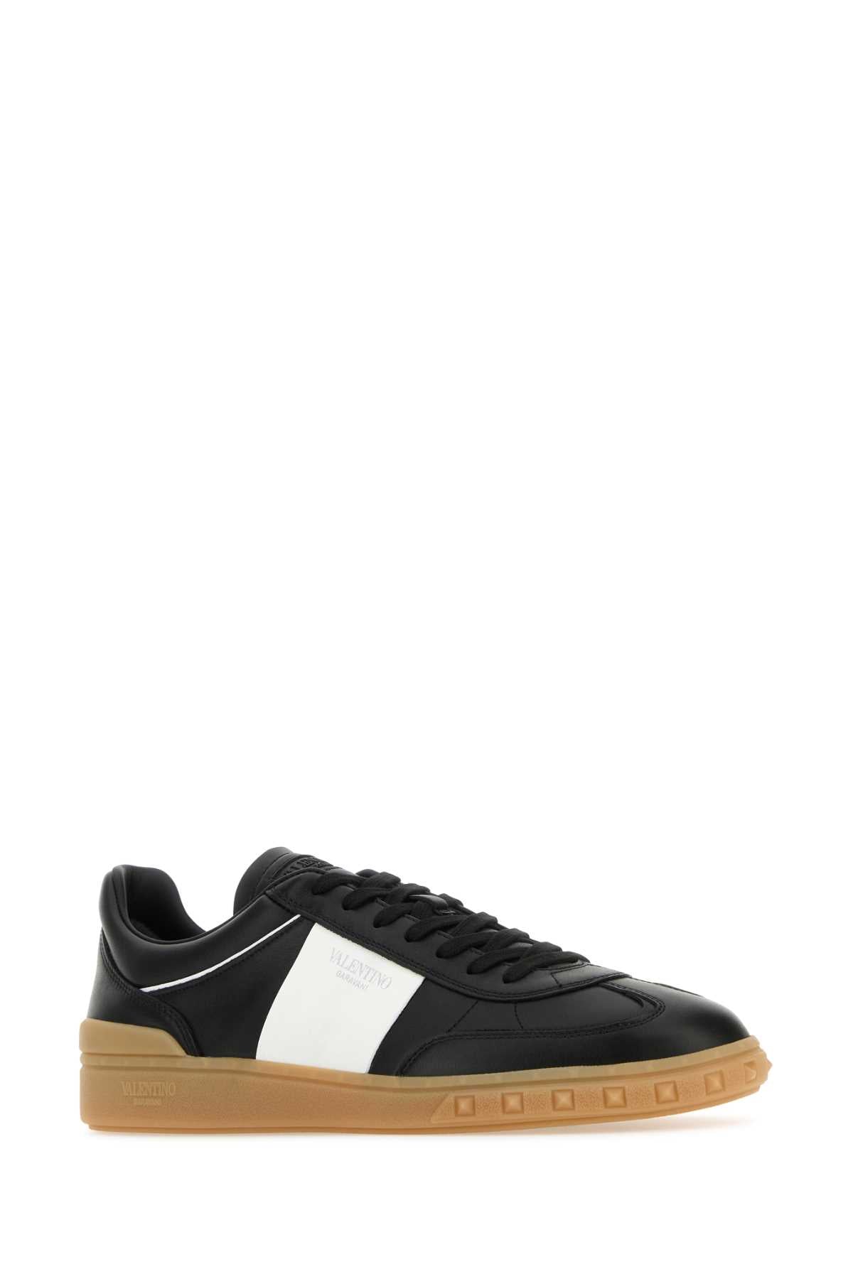 VALENTINO GARAVANI Black Leather Upvillage Sneaker - Men's