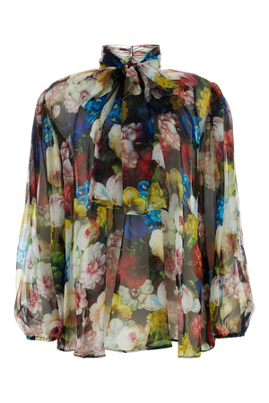 DOLCE & GABBANA Floral Print Silk Blouse