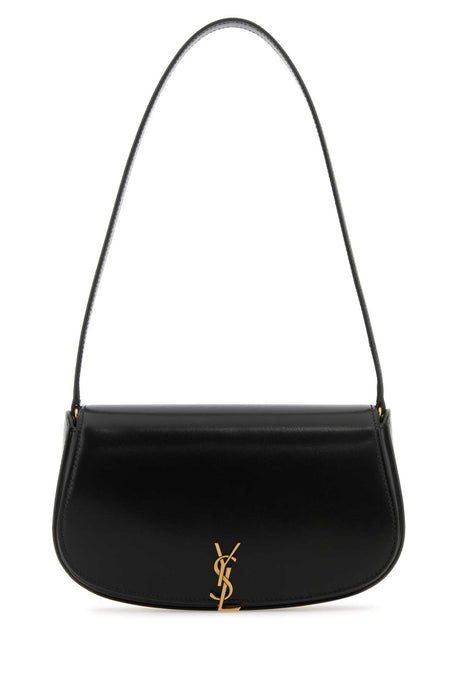 SAINT LAURENT Elegant Mini Black Leather Shoulder Handbag