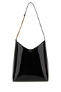 SAINT LAURENT Mini Black Leather Rendez-Vous Shoulder Handbag