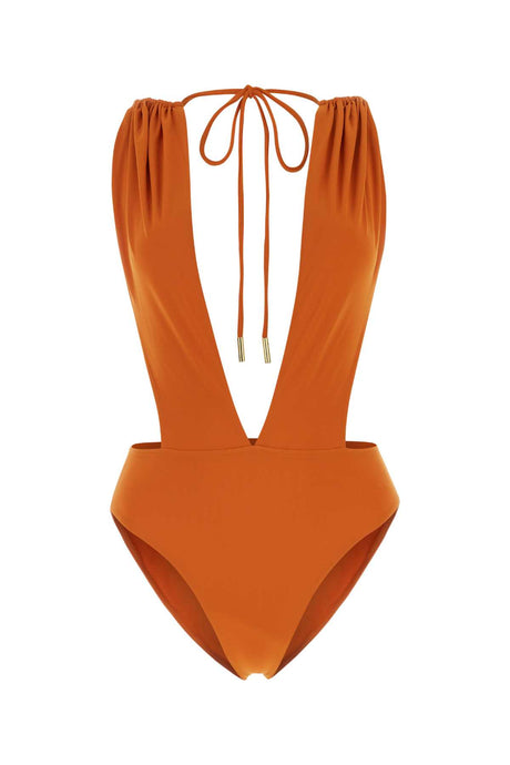 SAINT LAURENT Bold Orange Stretch Nylon Swimsuit