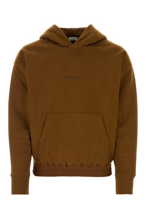 SAINT LAURENT Classic Brown Cotton Sweatshirt for Men