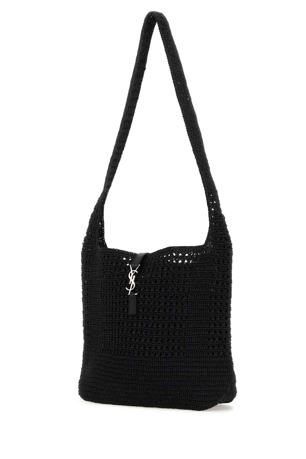 SAINT LAURENT Medium Raffia Shoulder Handbag