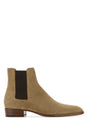 SAINT LAURENT Wyatt Sand Suede Ankle Boots for Men