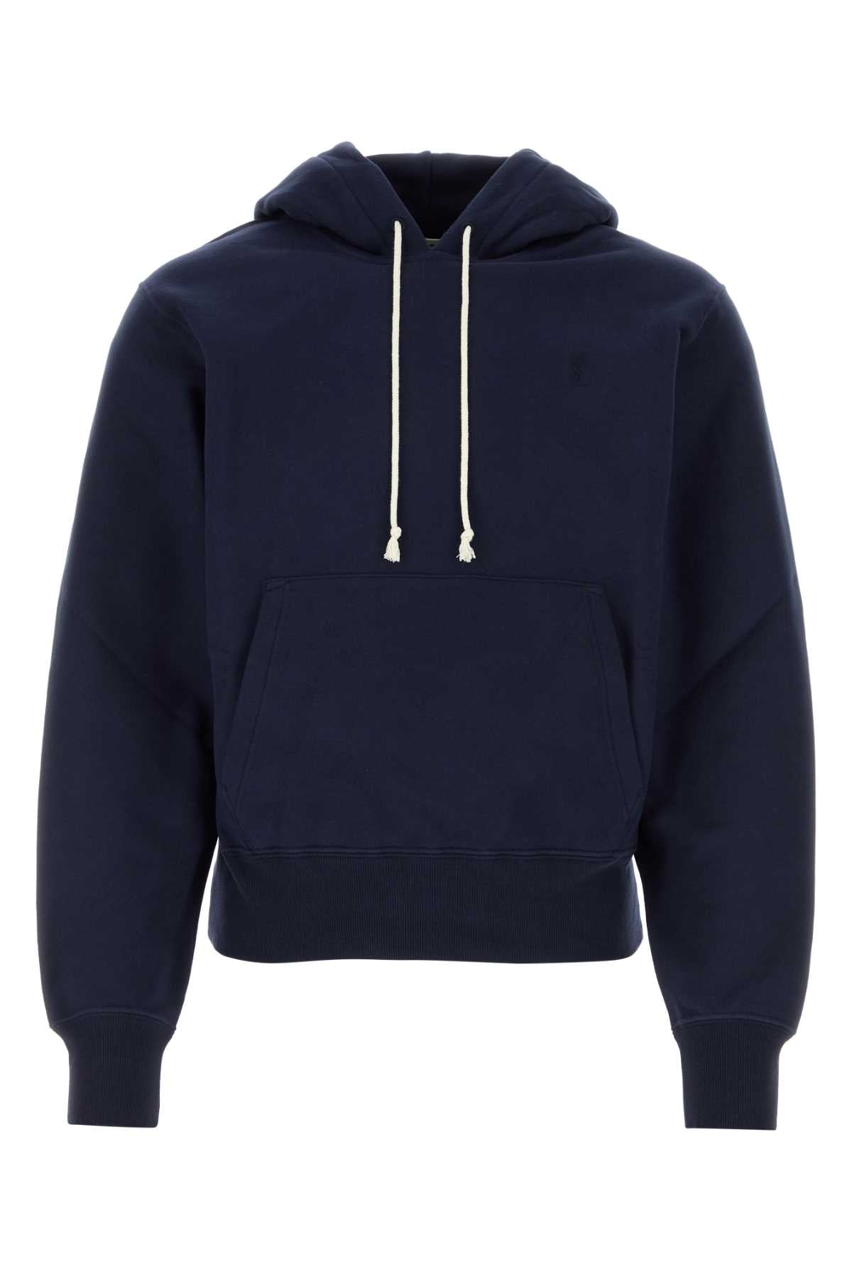 SAINT LAURENT Midnight Blue Cotton Sweatshirt for Men