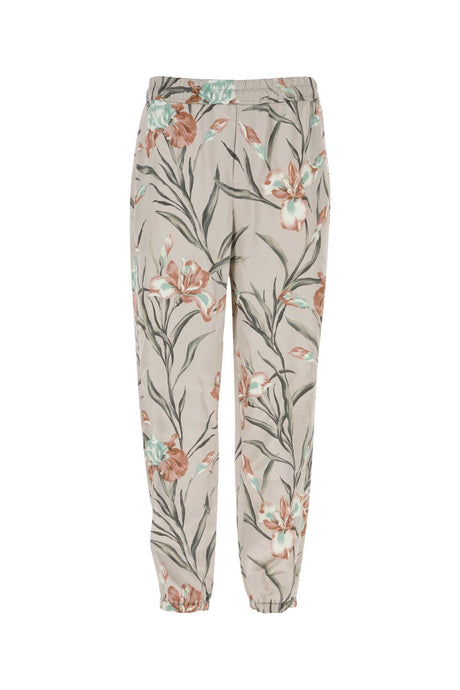 SAINT LAURENT Floral Printed Satin Pants for Men