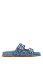 FENDI Embroidered Denim Feel Slippers for Women