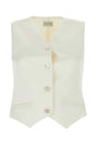 MAGDA BUTRYM Ivory Cotton Blend Mini Vest