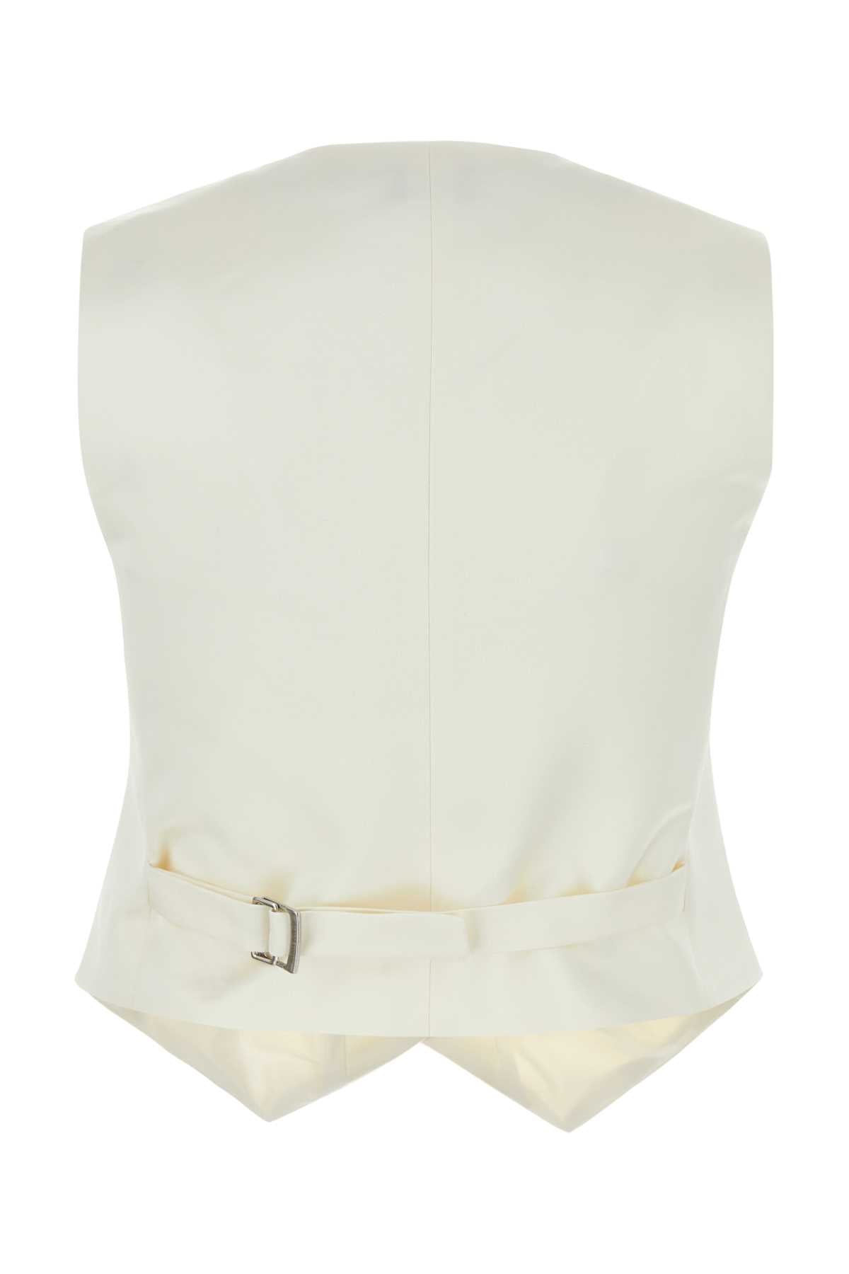 MAGDA BUTRYM Ivory Cotton Blend Mini Vest