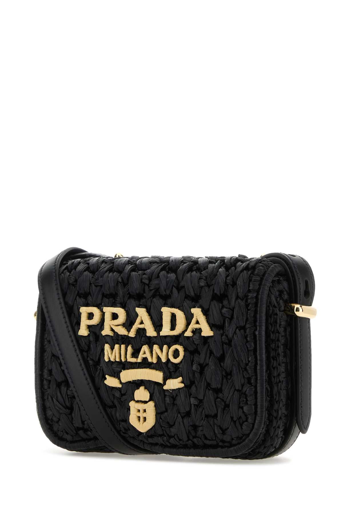 PRADA Mini Raffia Crossbody Handbag