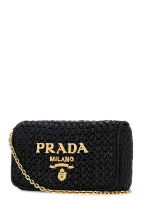 PRADA Mini Raffia Crossbody Handbag