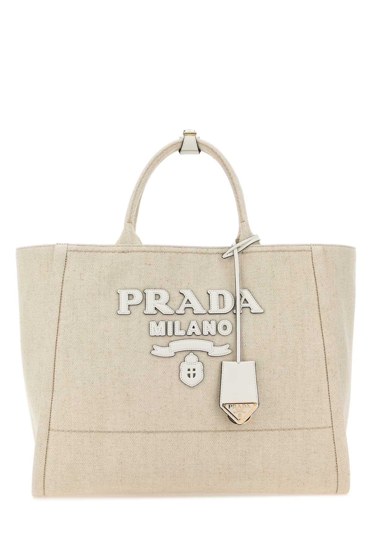 PRADA Elegant Canvas Shopping Handbag - 39 cm x 30 cm x 16 cm