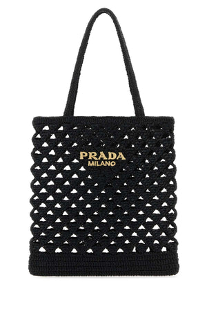 PRADA Sleek Black Straw Handbag - 30 cm x 32 cm