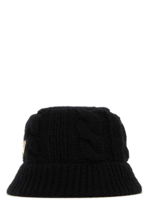 PRADA Chic Black Wool Bucket Hat for Women