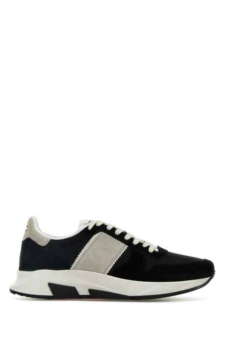 TOM FORD Men's Black Mesh and Suede Sneakers - Size Available