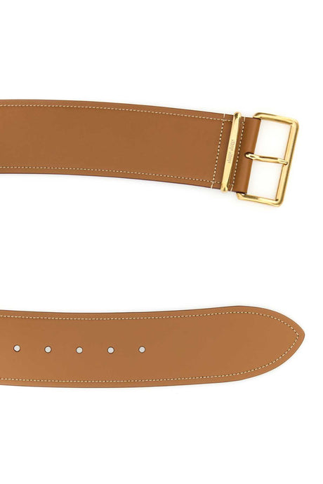 MIU MIU Chic Caramel Leather Belt - 6 cm Height