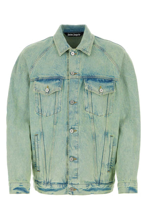 PALM ANGELS Mint Green Denim Jacket for Men