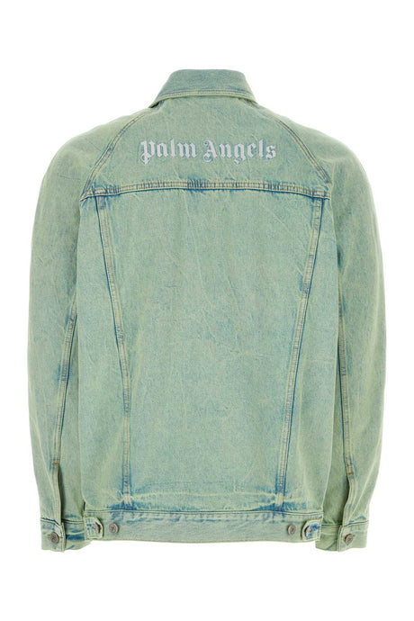 PALM ANGELS Mint Green Denim Jacket for Men