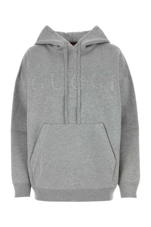 GUCCI Oversized Melange Grey Stretch Wool Blend Sweatshirt