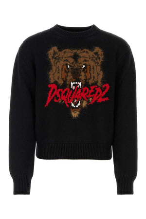 DSQUARED Black Wool Blend Sweater for Men - Cozy Knitwear