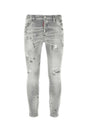 DSQUARED Light Grey Stretch Denim Skater Jeans