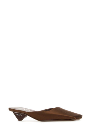 PRADA Mini Chocolate Satin Flats for Women