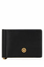 VERSACE Black Leather Medusa Biggie Wallet - 12cm x 9cm