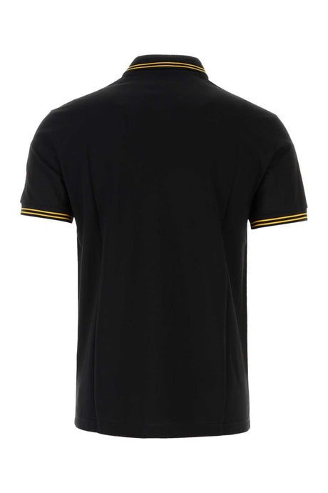 VERSACE Classic Black Piquet Polo Shirt for Men