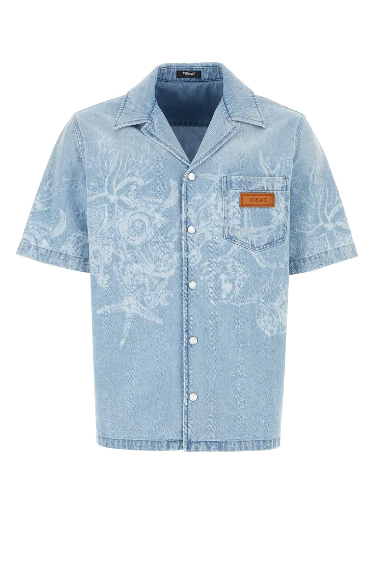 VERSACE Classic Denim Shirt for Men - A Timeless Wardrobe Essential