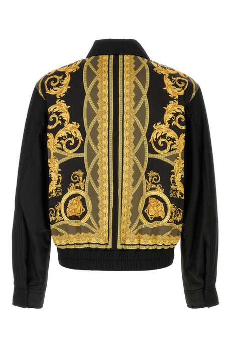 VERSACE Classic Black Nylon Bomber Jacket