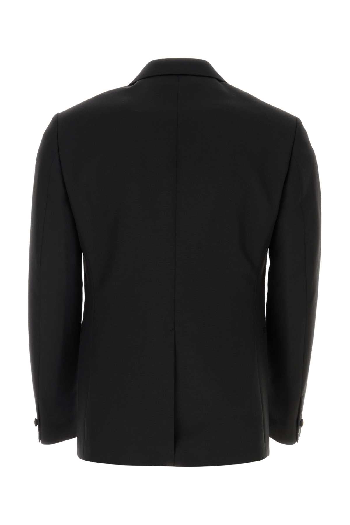 VERSACE Sleek Black Wool Blend Blazer for Men