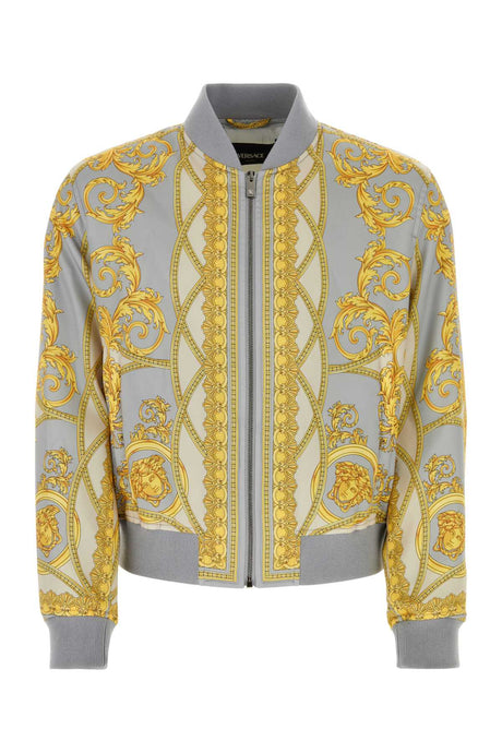 VERSACE Stylish Printed Polyester Bomber Jacket for Men