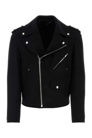 BALMAIN Classic Black Felt Jacket for Men