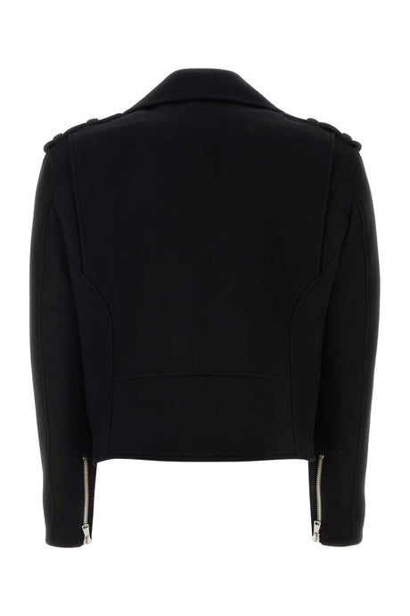 BALMAIN Classic Black Felt Jacket for Men