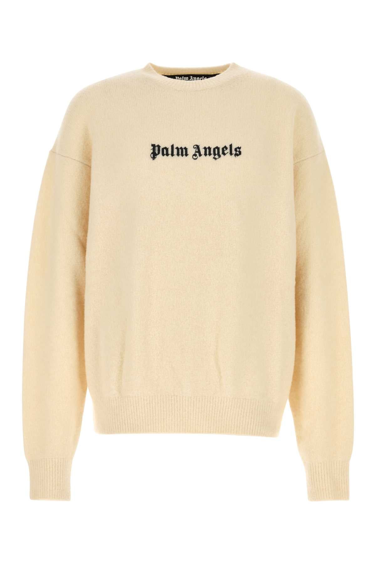 PALM ANGELS Ivory Stretch Wool Blend Sweater - Perfect for Every Season