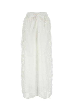 ZIMMERMANN Palazzo Pant in Luxurious White Linen