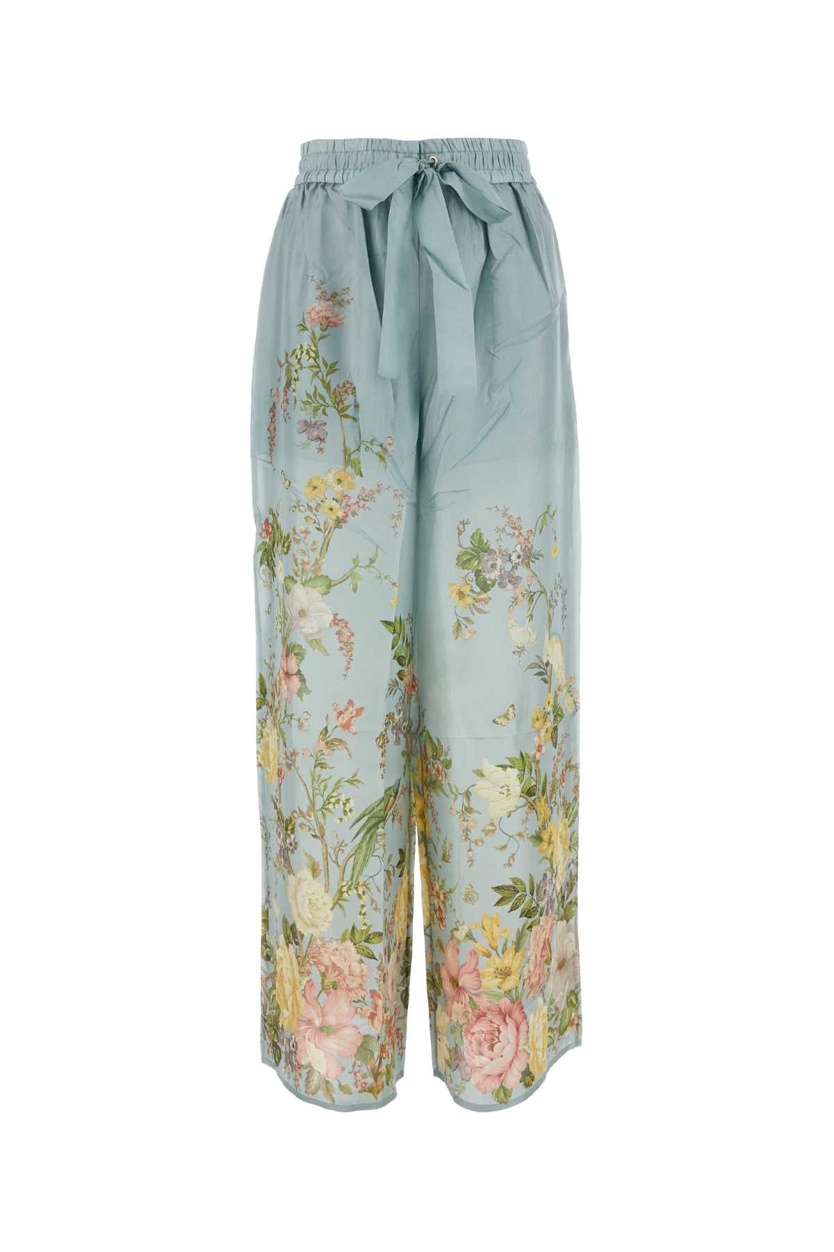 ZIMMERMANN Light Blue Silk Waverly Pajama Pant for Women