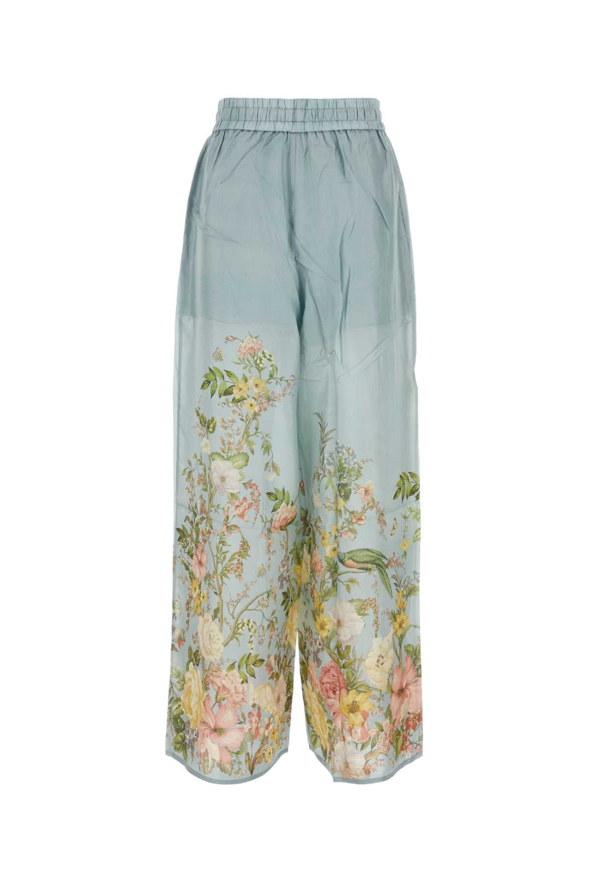 ZIMMERMANN Light Blue Silk Waverly Pajama Pant for Women