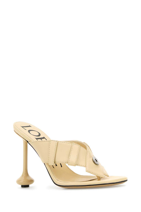 LOEWE Cream Nappa Leather Mini Flat Sandals