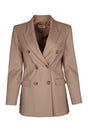 ELISABETTA FRANCHI Double-Breasted Camel Blazer for Women